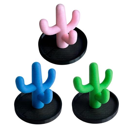 3D Printed Cactus Ring Holder Dish, Jewelry Display Organizer Stand, PLA Jewelry Tray Ornament for Rings Earrings Necklaces
