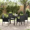 VidaXL 5-Piece Garden Dining Set with Cushions Black Poly Rattan 3380100