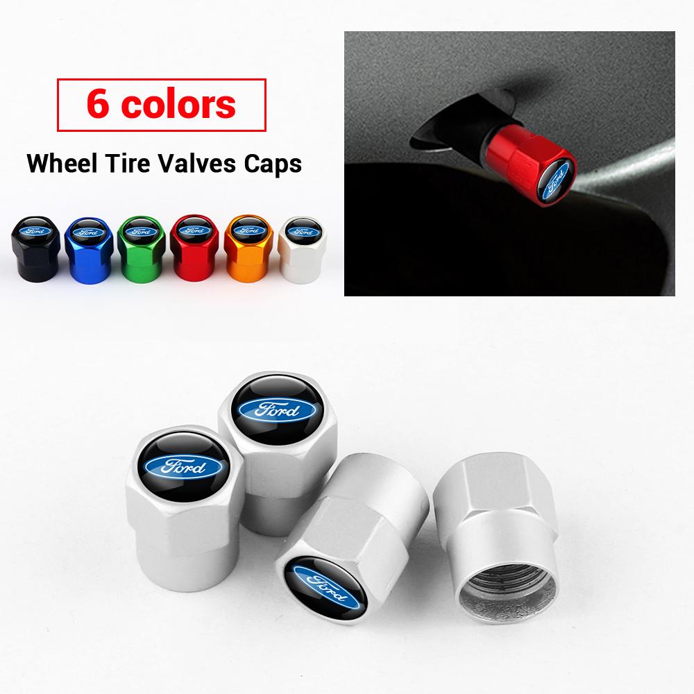 LLX2 4pcs Car Wheel Tire Valve Stem Caps Airtight Cover Tyre Accessories For Ford Focus X 2 3 Mondeo ST Line Fiesta Kuga MK2 MK3 MK4