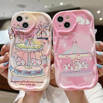 Силиконовый чехол Carousel для Xiaomi Redmi Note 14 13 Samsung A56 A26 A36 Oppo A3 A5 Pro Tecno Spark 30C Funda Cartoon Lucky Dog Cover Soft TPU Bumper