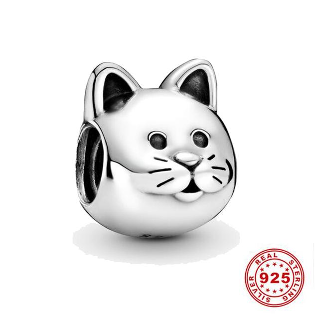 Новый Стерлингового Серебра 925 Единорог Кошка Собака Сова Обезьяна След Милое Животное DIY Тонкие Бусины Подходит Оригинальный Модный Браслет-Подвеска