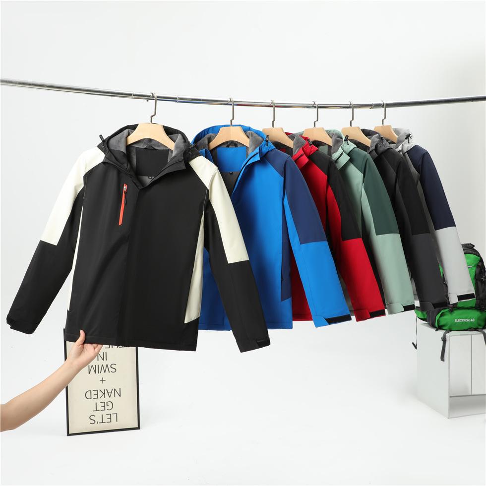 Осенне-зимние мужские и женские ветрозащитные и морозостойкие куртки из меха серебристой лисицы, парные куртки с цветными блоками, рабочая одежда для персонала на открытом воздухе