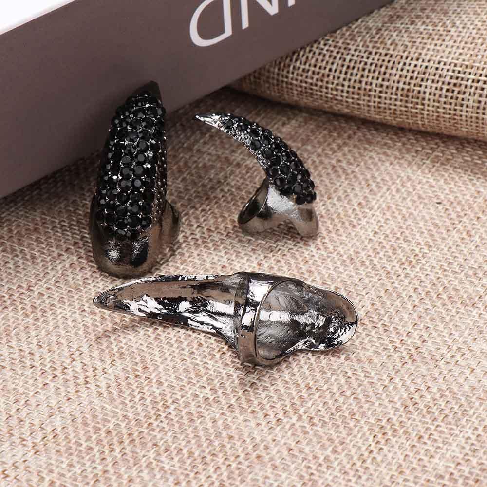 Cool Rock New Brand Crystal Rhinestones Eagle Claw Hook Ring Exquisite Gothic Punk Finger Nail