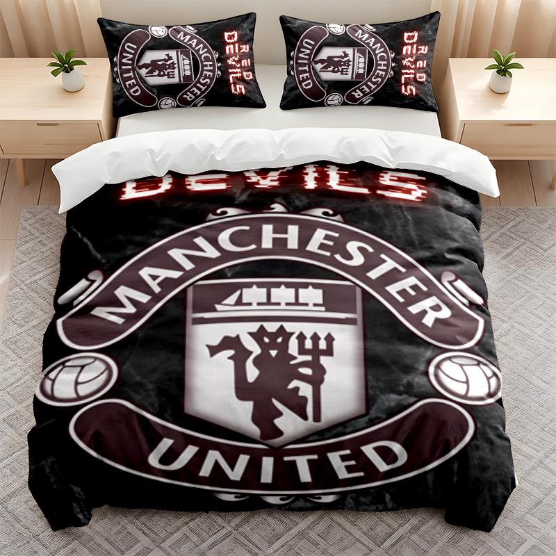 FC Manchester 3PC Bedding Set Print Duvet Cover with Two Pillowcases Home Bedroom Decoration festival gift