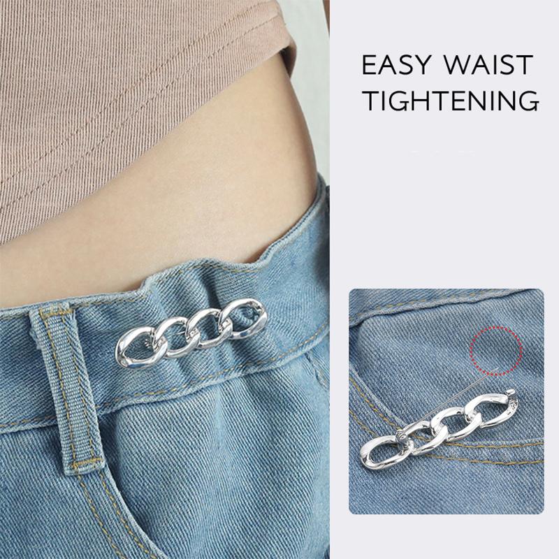 Simple Detachable Pants Clips Adjustable Waist Buckle Nail-free Metal Pins Button For Girls Jeans Waist Tightener