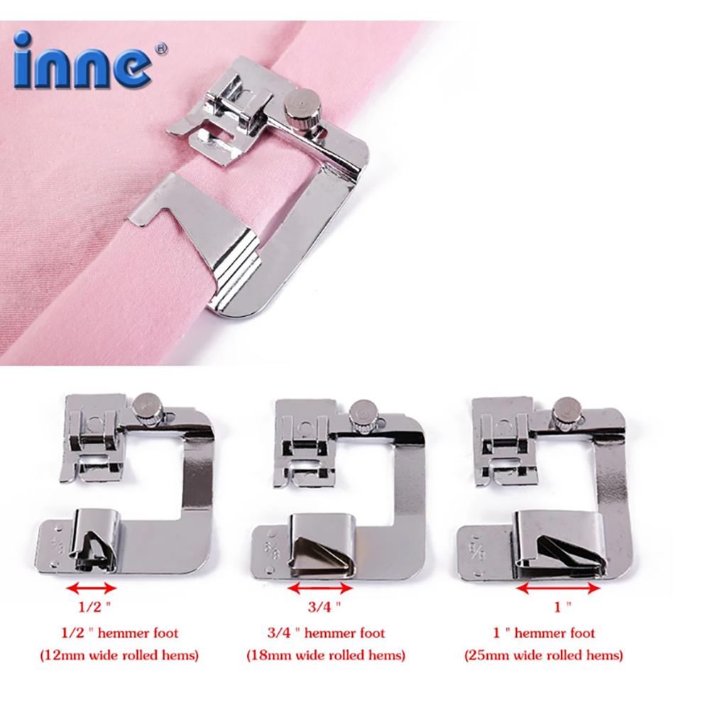 Аксессуары для швейных машин INNE, 3 шт., прижимная лапка, материал, набор пресс-лапок для проката