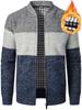 Men Warm Knitted Cardigan Sweater with Zipper Inside Velvet