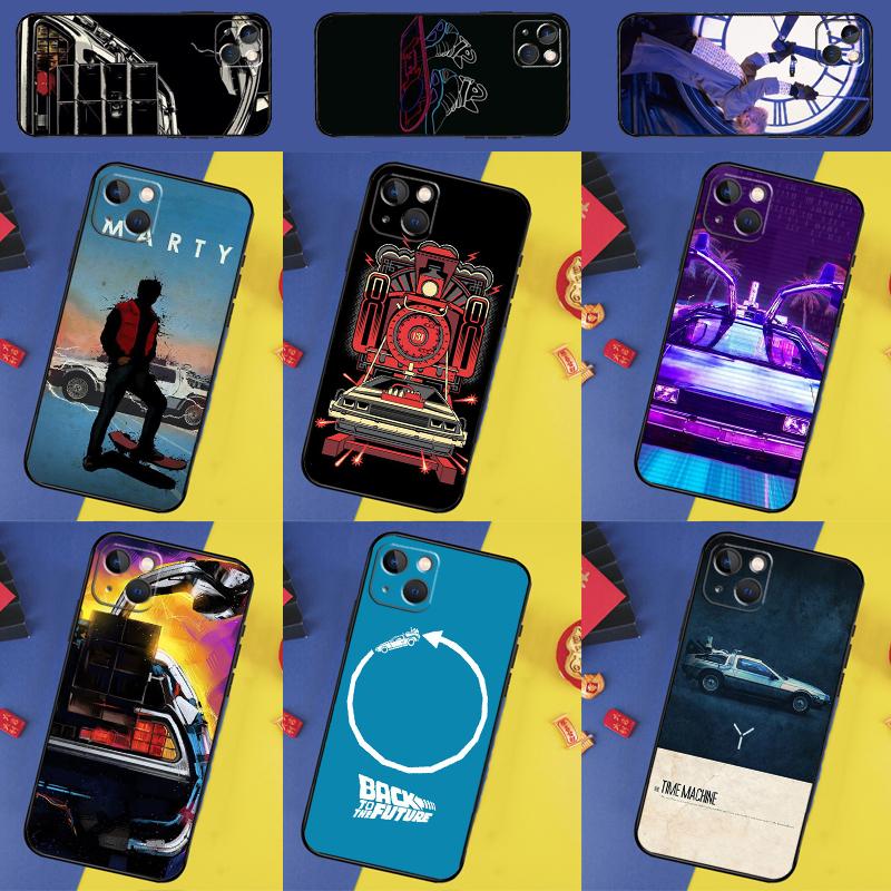 Back To The Future Time Machine Phone Case For iPhone 16 Pro Max 11 12 13 14 15 Pro Max Mini XR 15 16 Plus 16e Cover Shell