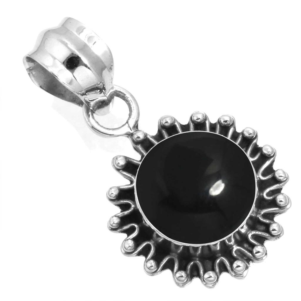 925 Sterling Silver Pendant Women Gemstone Handmade Jewelry Engagement Gift Amber Amethyst Black Onyx Carnelian Garnet Quartz Green Onyx Gold Stone