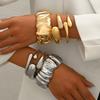 Европейско-американский стиль Преувеличенный открытый браслет Металлический геометрический браслет-манжета Украшение
