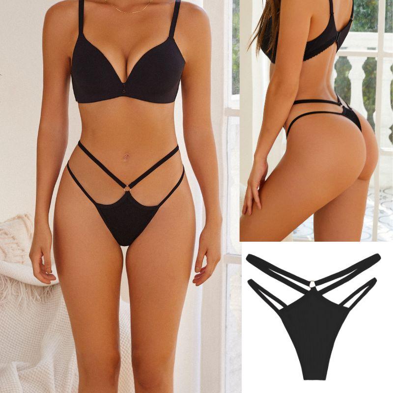 Cotton Panty for Women Pure Color T-back Sexy Brief Female Strap Design G-string Low Waist Woman Underpant