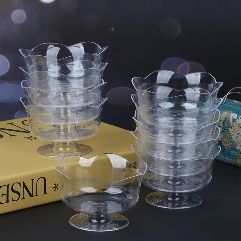 10 шт. креативные прозрачные формочки для десерта в форме лотоса, пластиковый контейнер для мусса