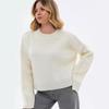 Winter Round Neck Pullover Loose Solid Color Long Sleeved Sweater For Women