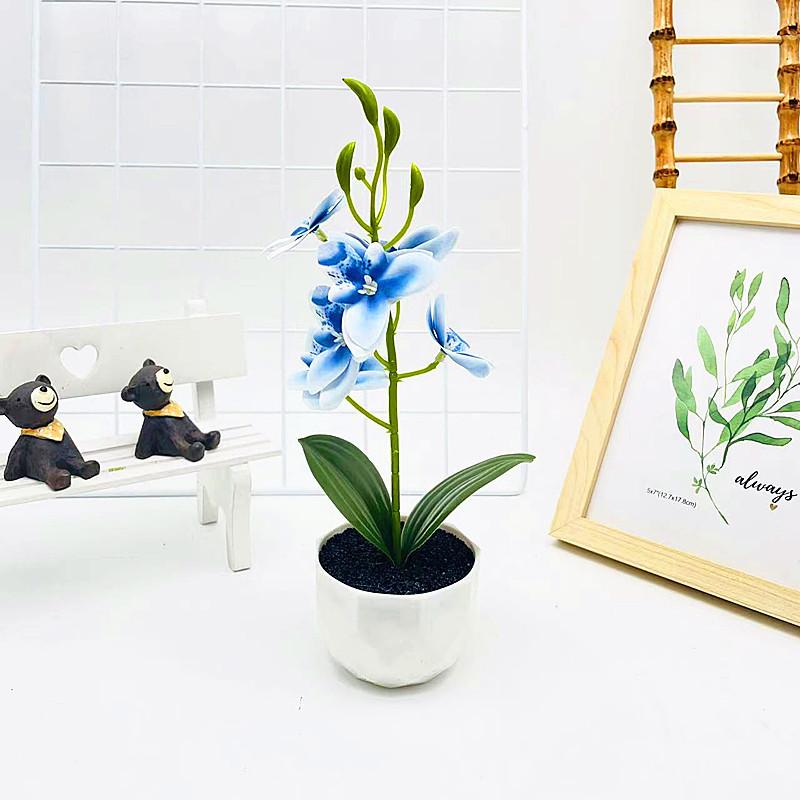 Potted Simulated Phalaenopsis Artificial Artificial Flower Desktop Ornament
