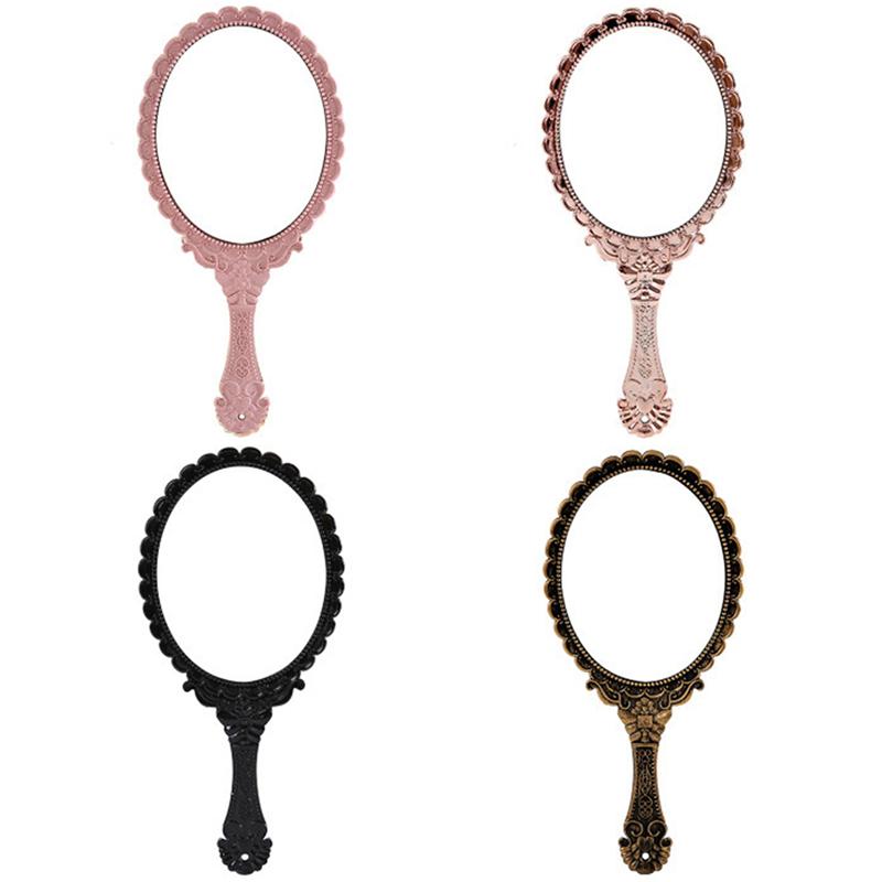Винтажное Резное Ручное Зеркало для Макияжа Косметическое Компактное Зеркало