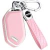 Montague Key Fob Cover for KIA with Leather Keychain, Premium TPU Key Case Shell for Kia Telluride, Sorento, K5 GT-Line Remote Smart Key Fob