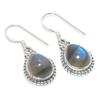 Natural Labradorite Gemstone 925 Solid Sterling Silver Gift Earring 1.25" U7b25