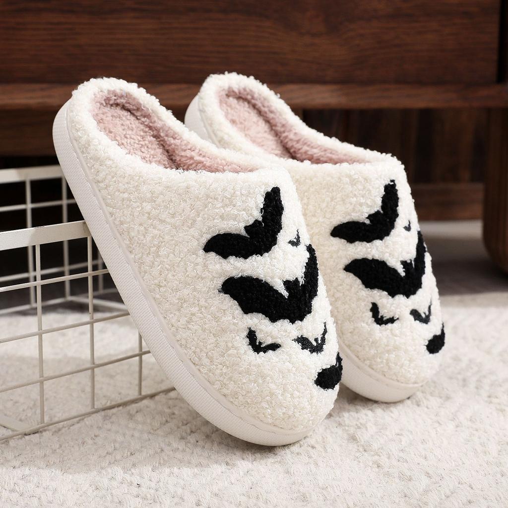 2024 Women Plush Slippers Autumn Winter Warm Funny Green Haired Monster Shoes Cute Fluffy House Non Slip Couples Cotten Slippers