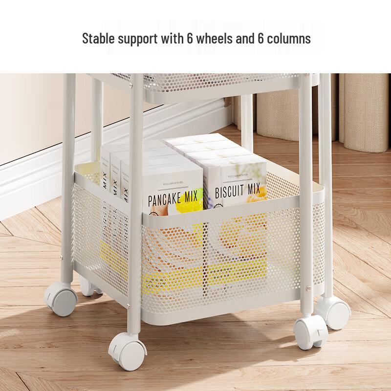 OIMG Movable Rotating Floor Storage Cart