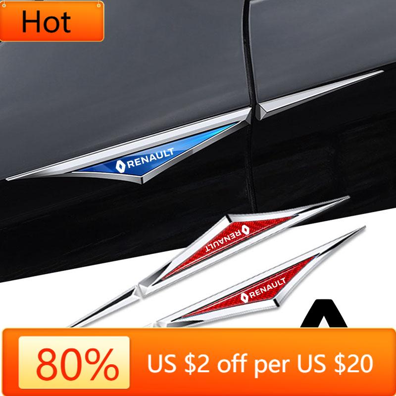 Внутренние наклейки Углеродное волокно Наклейки-эмблемы на крыло автомобиля Наклейки Подходят для Renault RS Koleos Captur Kadjar Megane Clio Ta