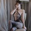 Новые женские ажурные сеточки с лямкой на шее, открытой спиной, ажурные чулки для тела Babydoll, нижнее белье, сорочки, нижнее белье, боди, пижама больших размеров