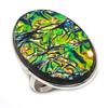 Natural Dichroic Glass Gemstone 925 Sterling Silver Jewelry Ring Size 7 h6O59