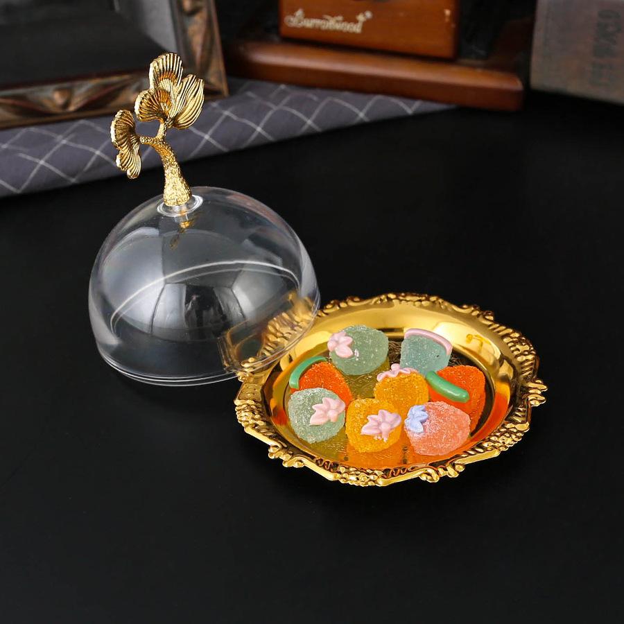 Европейская ретро легкая роскошь прозрачная тарелка для закусок, настольное хранение в гостиной тарелка для сухофруктов, изысканная домашняя тарелка для орехов закусок фруктов