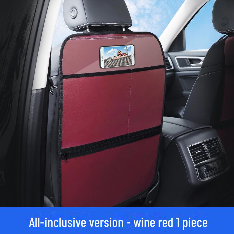 Кожаная накладка на спинку автомобильного сиденья с защитой от ударов - сумка для защиты детей и хранения