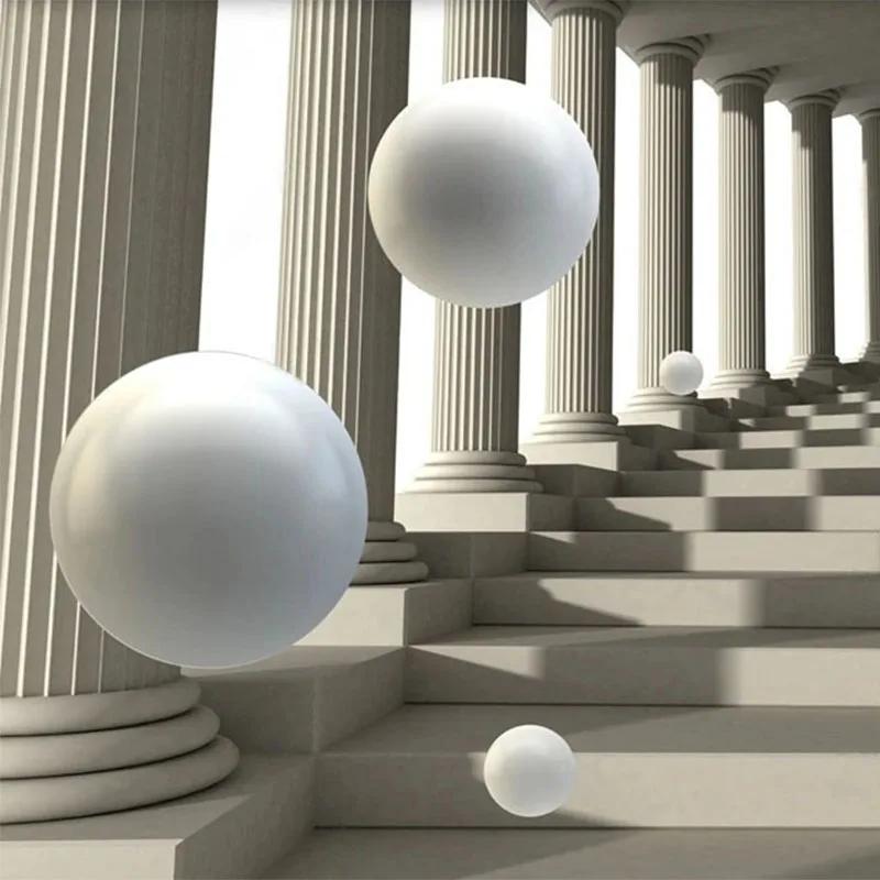 Настенные обои, современные 3D римские колонны, абстрактная космическая сфера, фреска для гостиной, телевизора, дивана, фоновые обои
