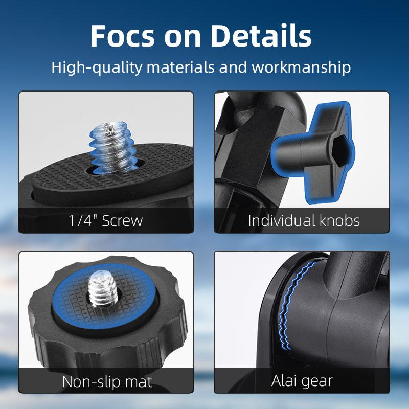 Camera Suction Cup Mount 360 Rotation Camera Car Holder 1/4 Screw for Go Pro DJI OSMO Action 4 5 Pro Insta 360 X5 X4 Phone Hold