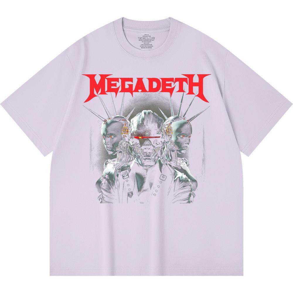 Хлопковая футболка плотностью 230 г/м² 100% Хлопок Heavy Metal Футболка с принтом рок-группы Популярная музыка Унисекс Тяжелая хлопковая футболка
