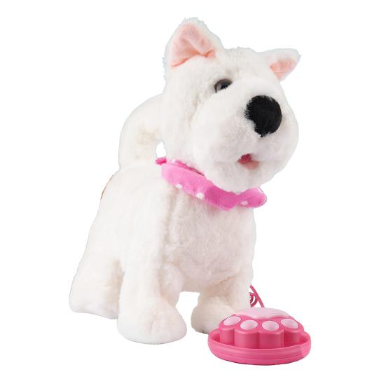 Interactive Walking Plush Puppy Toy with Touch Sensing Tongue Licking Motion Lifelike Sounds Electric Dog Plushie with Leash Simulation Stuffed