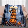 1PC Custom Name Halloween Pumpkin Stack outdooor Flannel blankets Throw Blanket All-Season Throw Gift Bedspread for Couch, Bed, Camping Holiday Birthd