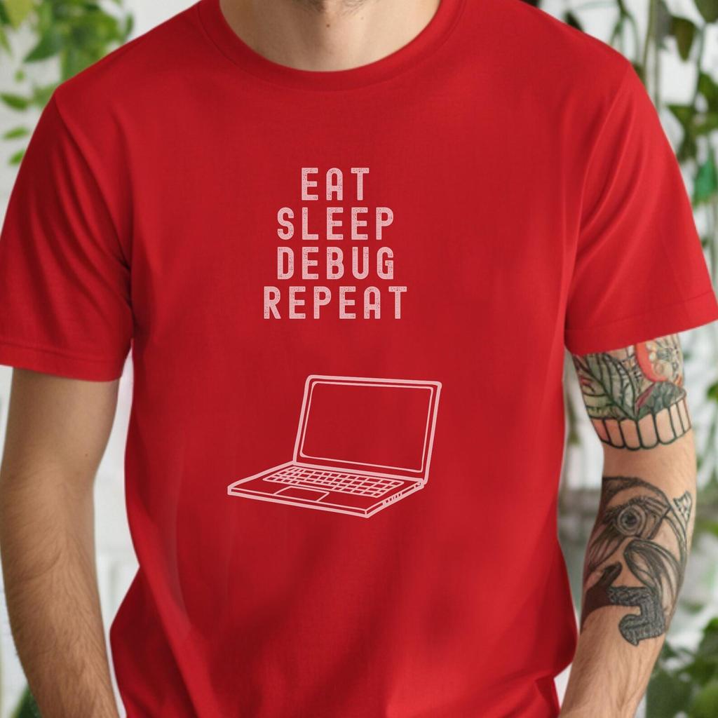 Eat Sleep Debug Repeat Coding Tee, Funny Programmer Shirt