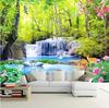 Лесной водопад 3D обои Природный пейзаж Настенный mural Гостиная Спальня Фон Декоративный mural