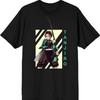 Demon Slayer Tanjiro Kamado Character Men's Black Short Sleeve Tee