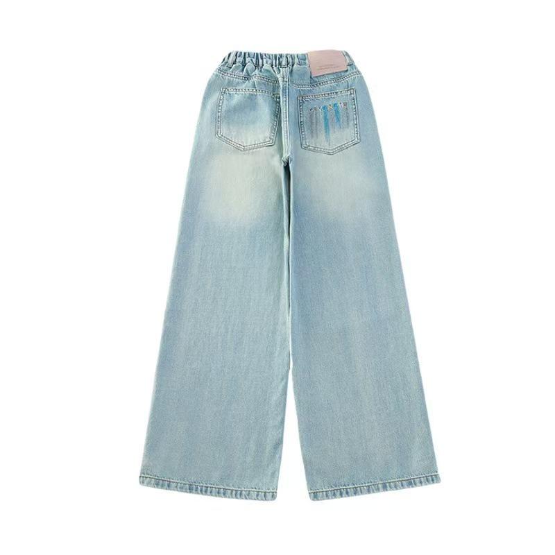 Женские летние джинсовые брюки wide-leg из тенсела, размер M-L - Стильные и стройнящие длинные брюки