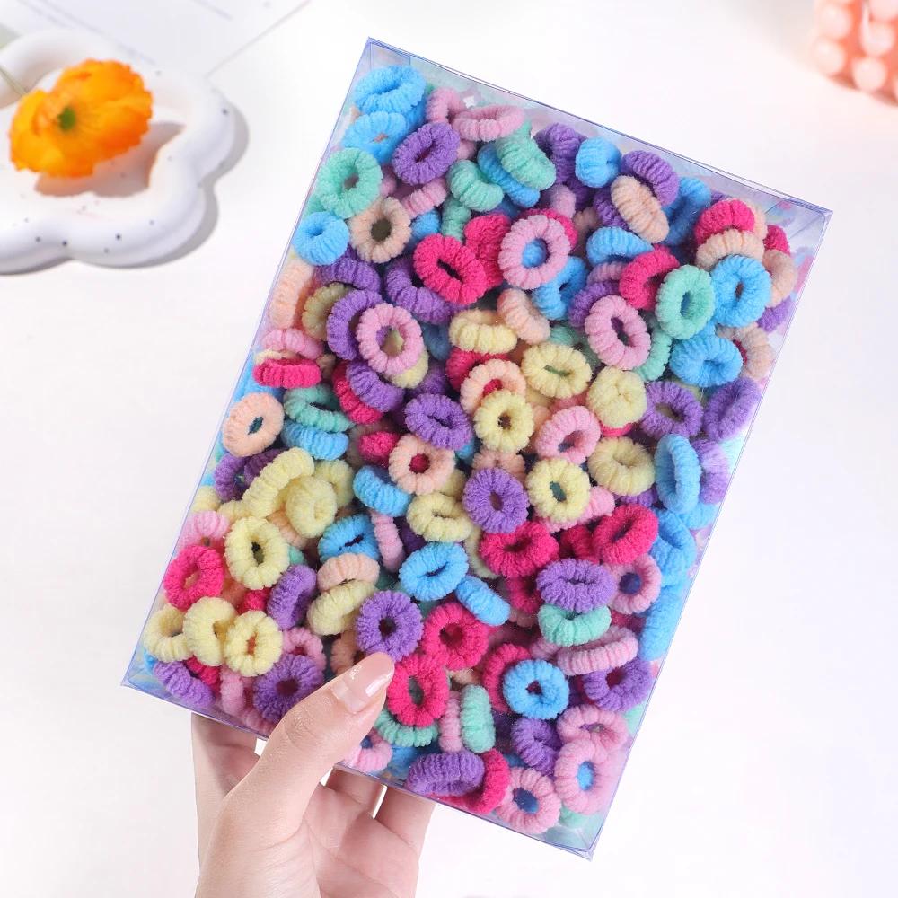 50/100 шт. Детские разноцветные резинки для волос, эластичные резинки для волос, волнистые скранчи для волос, аксессуары для волос для маленьких девочек, милая веревка для волос