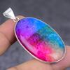 Радужный солнечный кварц драгоценный камень ручной работы подвеска из стерлингового серебра 925 пробы 2,21" W2H53