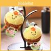 Bee Holding Cute Flower Basket Plush Toy Pendant Keychain For Decoration Bag