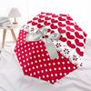 1pc Heart Print Bow Pattern Automatic Folding Umbrella, Casual Outdoor Accessory, Birthday Festival Gift yy251126106