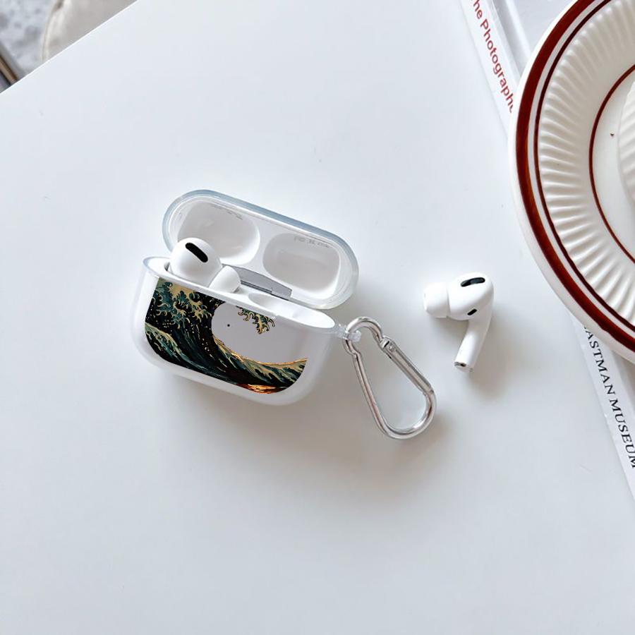 Прозрачные чехлы для наушников Чехол-крышка для Airpods Pro2 2 Pro3 Pro 1 4 3 Минималистичная Волна