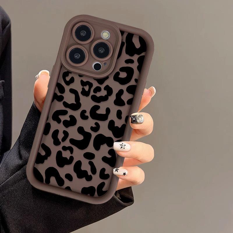 Классический чехол с леопардовым принтом для iPhone 16 Pro Max, защита от падений, подходит для 13-15 и трансграничных 14 Pro