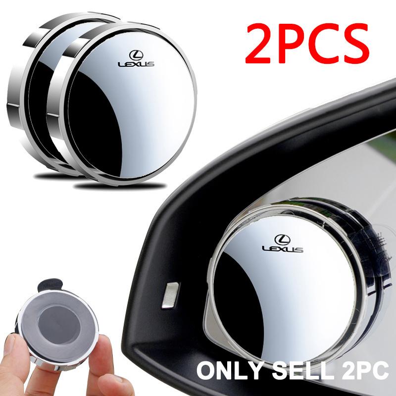 WRSP5 2Pcs Round Frame Convex Blind Spot Mirror Wide-angle Adjustable Rearview Mirror For Lexus ES RX NX LS UX LM LX GX LC RZ IS CT GS