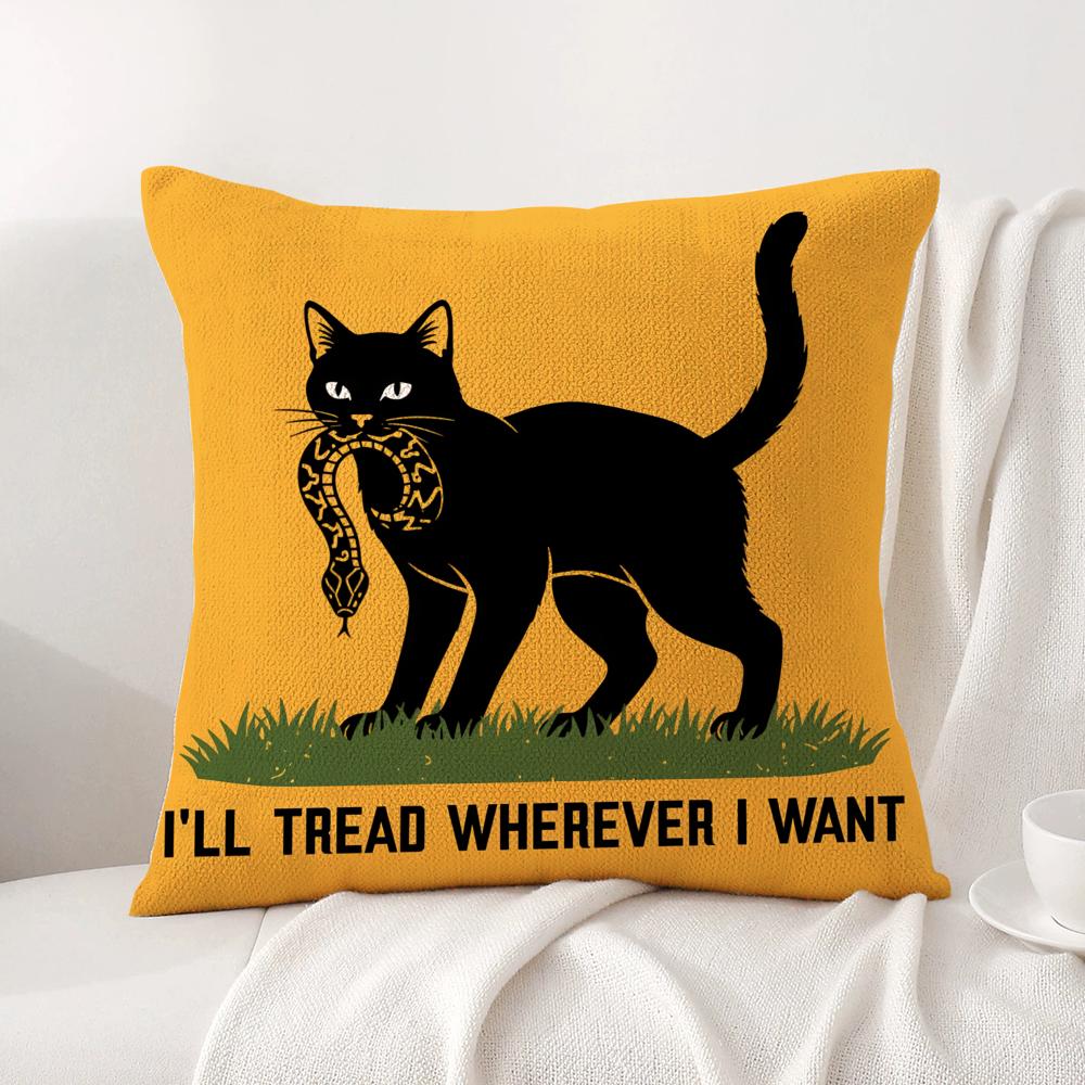 ill tread wherever i want Cushion Cover Natural Linen Organic Fabric DoubleSided Printing Sofa Home Decor Gift Pillow Cover
