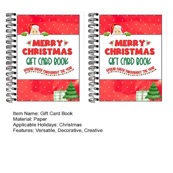 Рождественская книга подарочных карт Красочный уникальный органайзер для подарочных карт Праздничное украшение для вечеринки Праздничный сюрприз для семьи друзей