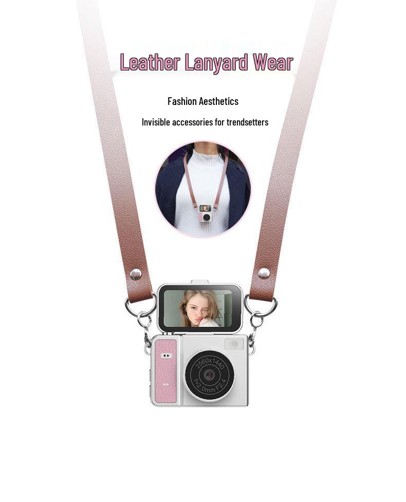 Compact Flip-Screen Mini Camera Pendant - Perfect for Backpacking, Parties, and Student Adventures