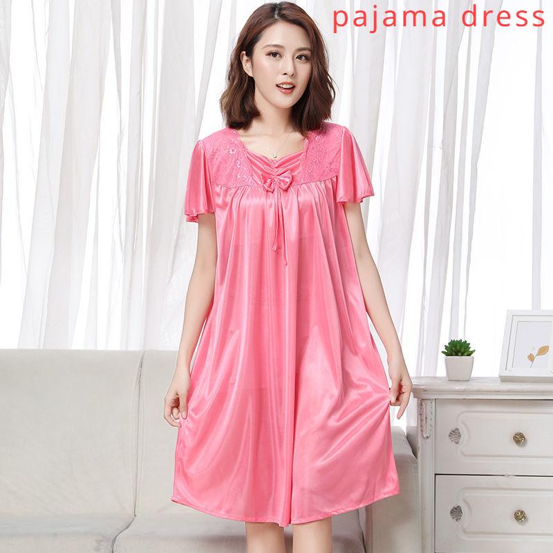 Женский пижамный комплект из ледяного шелка с короткими рукавами большого размера, домашняя одежда, пижамы