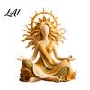 Rustic Interior Decorations Meditating Sun Goddess Resin Statue Yoga Spiritual Figurine Boho Zen Home Office Decor Style Desktop Ornament