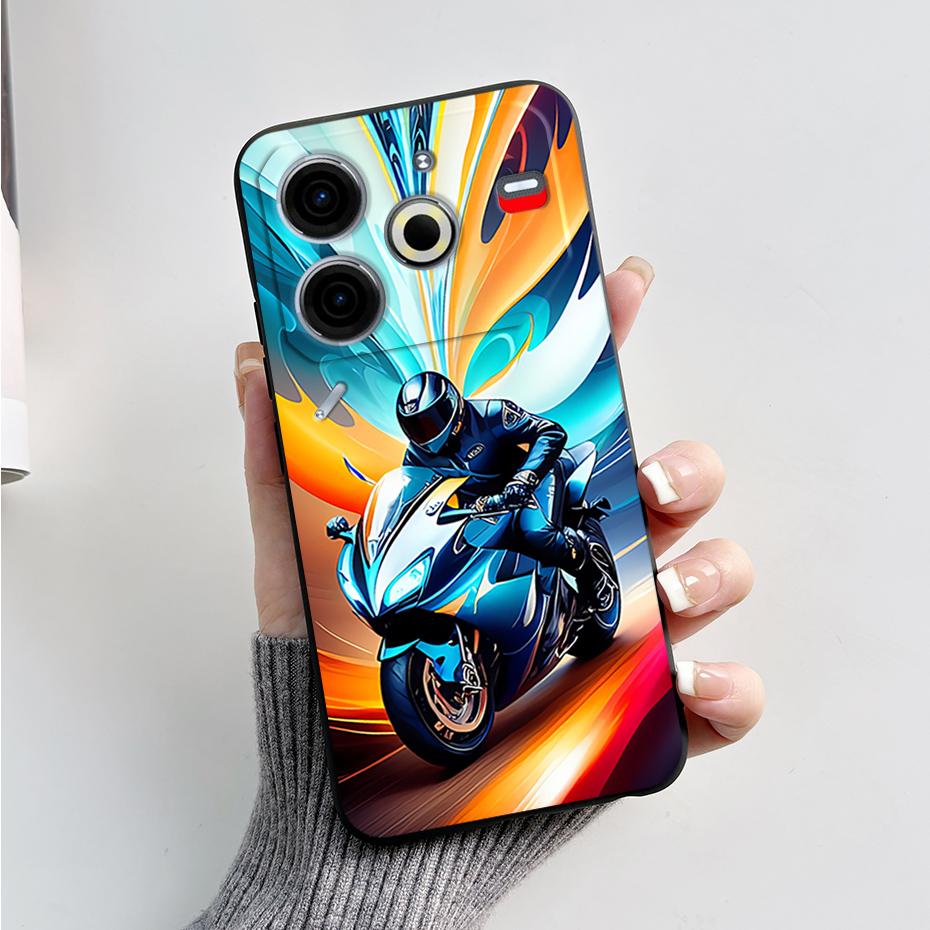 6,78" Для Tecno Pova 6 Neo Чехол Pova6 Neo Задняя крышка Стильный узор Черный силикон Мягкие чехлы для телефона Для Tecno Pova 6 Neo Fundas